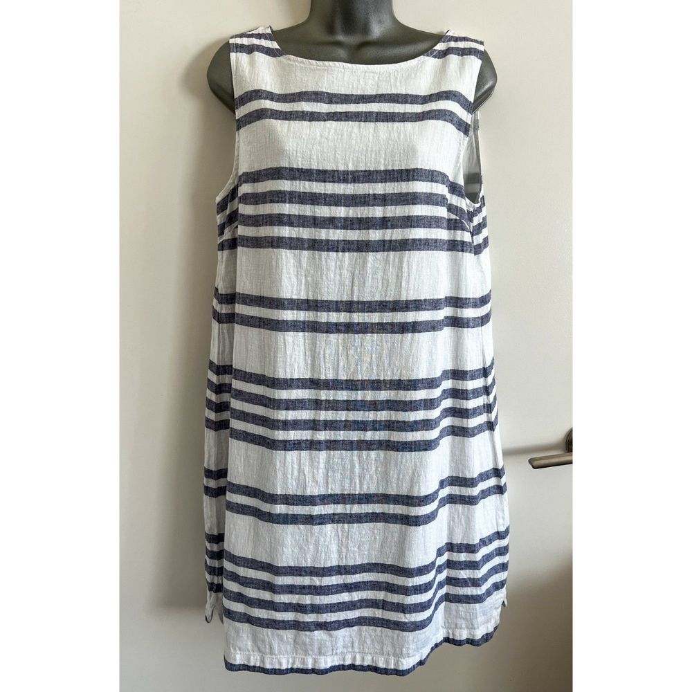 BeachLunchLounge Alina Stripe Linen & Cotton Shift Dress